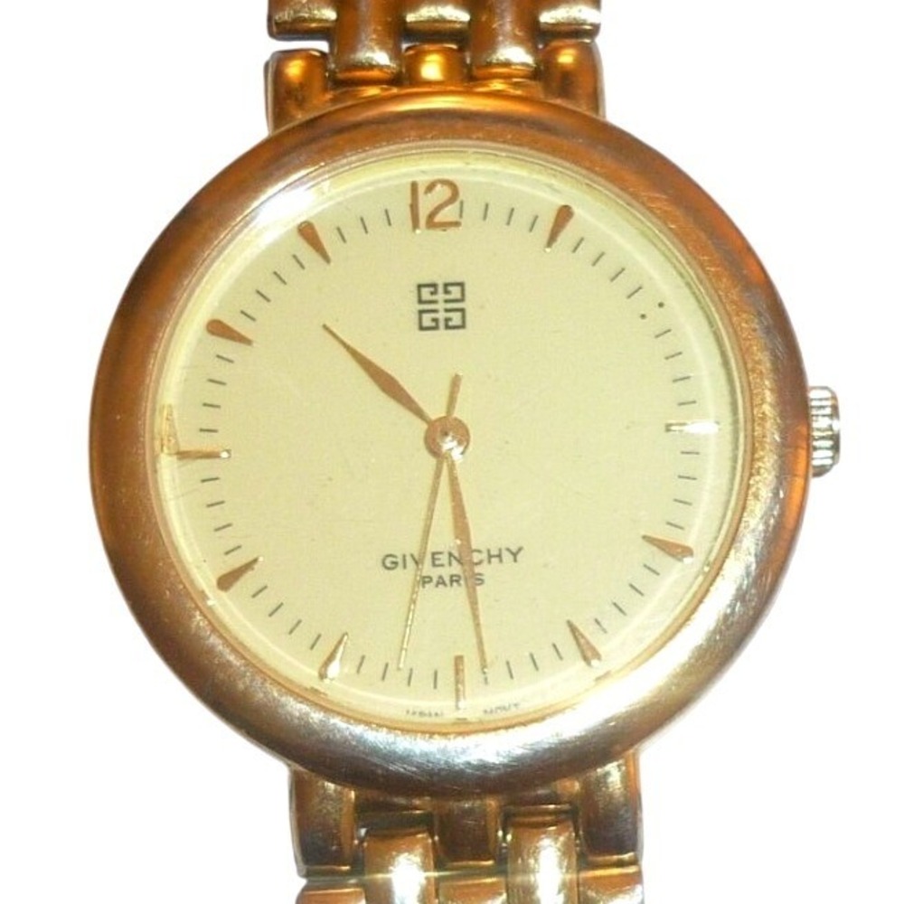 Givenchy Paris Vintage Gold Tone Wristwatch Round Champagne Dial GN-11006